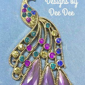 Peacock Necklace Enhancer or Scarf Jewelry